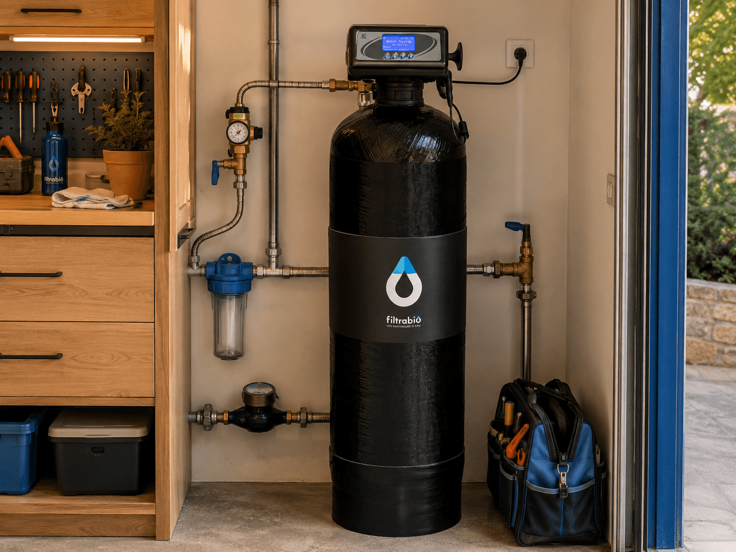Installation Filtrabio 1000 dans un garage — shooting Filtrabio