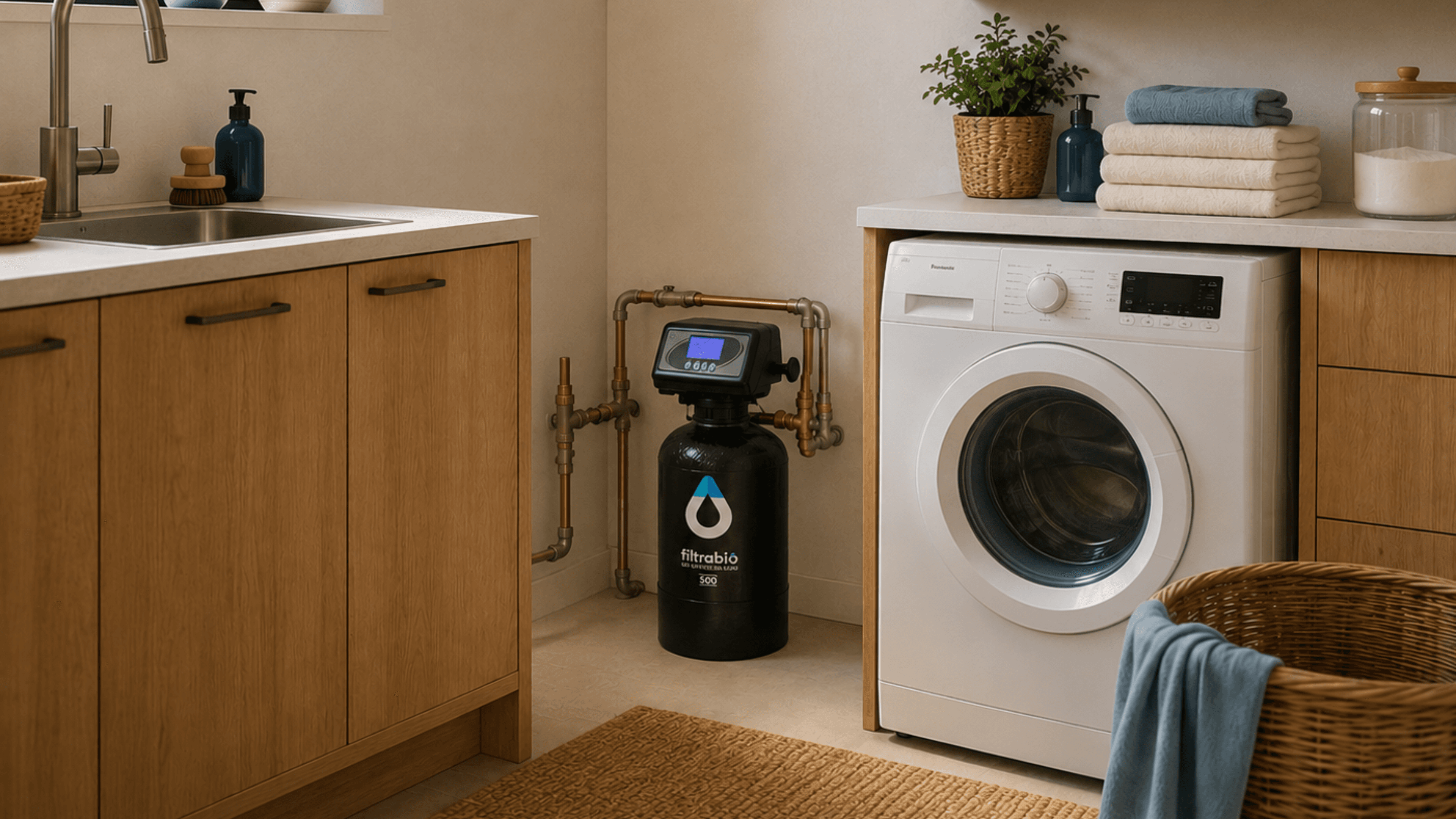 Installation Filtrabio 500 dans une buanderie — shooting Filtrabio
